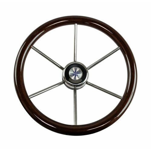Рулевое колесо LEADER WOOD деревянный обод серебряные спицы д. 390