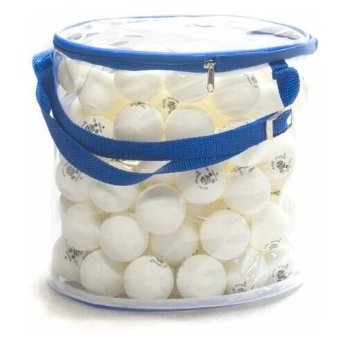 Мячи для настольного тенниса Dragon Training Silver ★ 100 шт. белые в прозрачной сумке