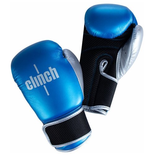 Перчатки боксерские Clinch Kids сине-серебристые (6 унций, Полиуретан, Для детей, Clinch, 400, 200, 150, сине-серебристый)