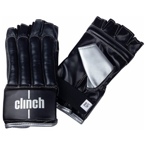 Перчатки снарядные (Шингарты) Clinch Bag Gloves Cut Finger черно-серебристые (Кожа, Clinch, S/M, черно-серебристый) S/M