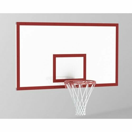 Щит баскетбольный игровой 1800х1050 фанера 18 без рамы цвет разметки красный
