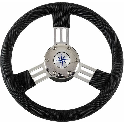 Рулевое колесо PEGASO обод черный, спицы серебряные д. 300