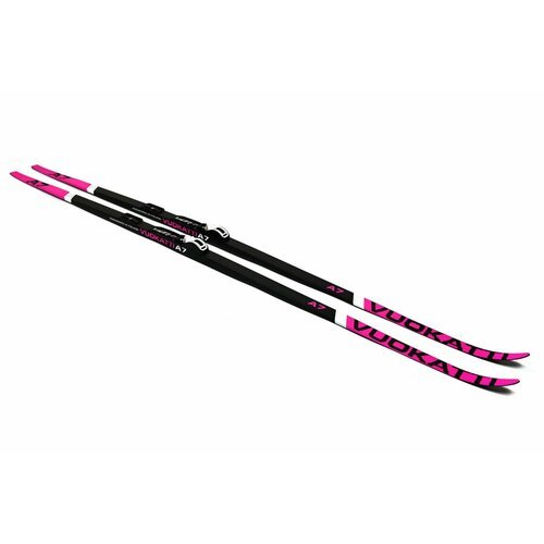 Беговые лыжи комплект VUOKATTI 200 см с креплением NNN Step-in (Step) Black Magenta без палок