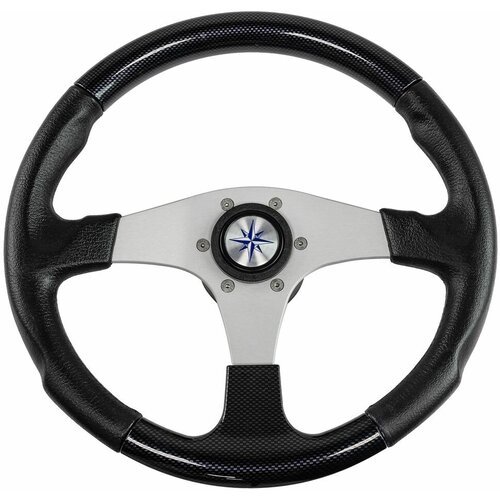 Рулевое колесо EVO MARINE 2 обод черный, спицы серебряные д. 355
