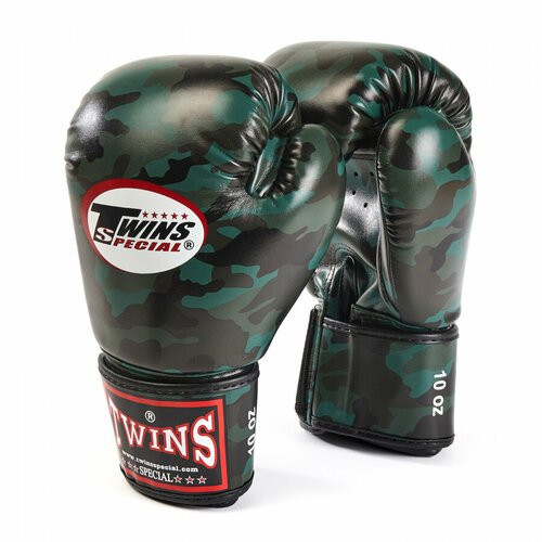 Боксерские перчатки Twins Fbgvs3-ml fancy boxing gloves темно-зеленые (Полиуретан, TWINS, 16 унций, 400, 200, 150, Темно-зеленый) 16 унций