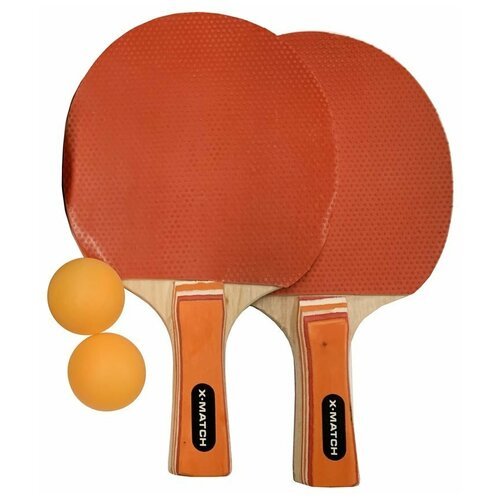 Набор для настольного тенниса X-Match; ракетки 2 шт, шарики 2 шт, чехол