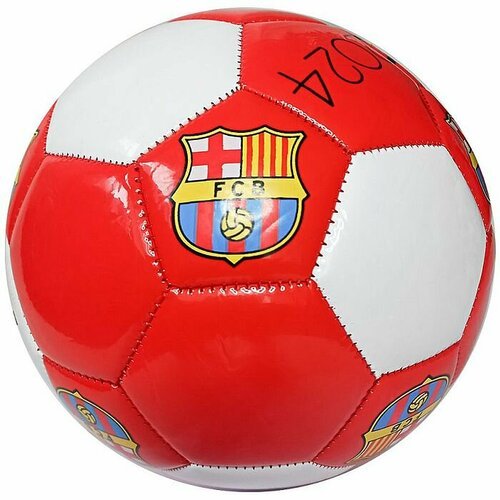 Мяч футбольный MEIK Barcelona (PVC 1,6 мм, 325 гр. , маш. сш. ) (красный/белый)