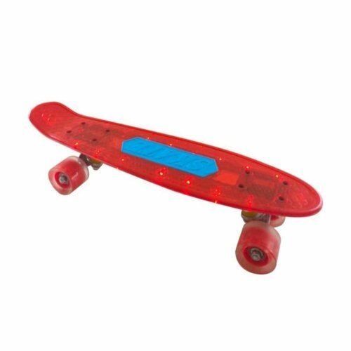 Скейт детский Navigator пластик, 56х15х11см, со свет. эффектами Т20014 (Красный)